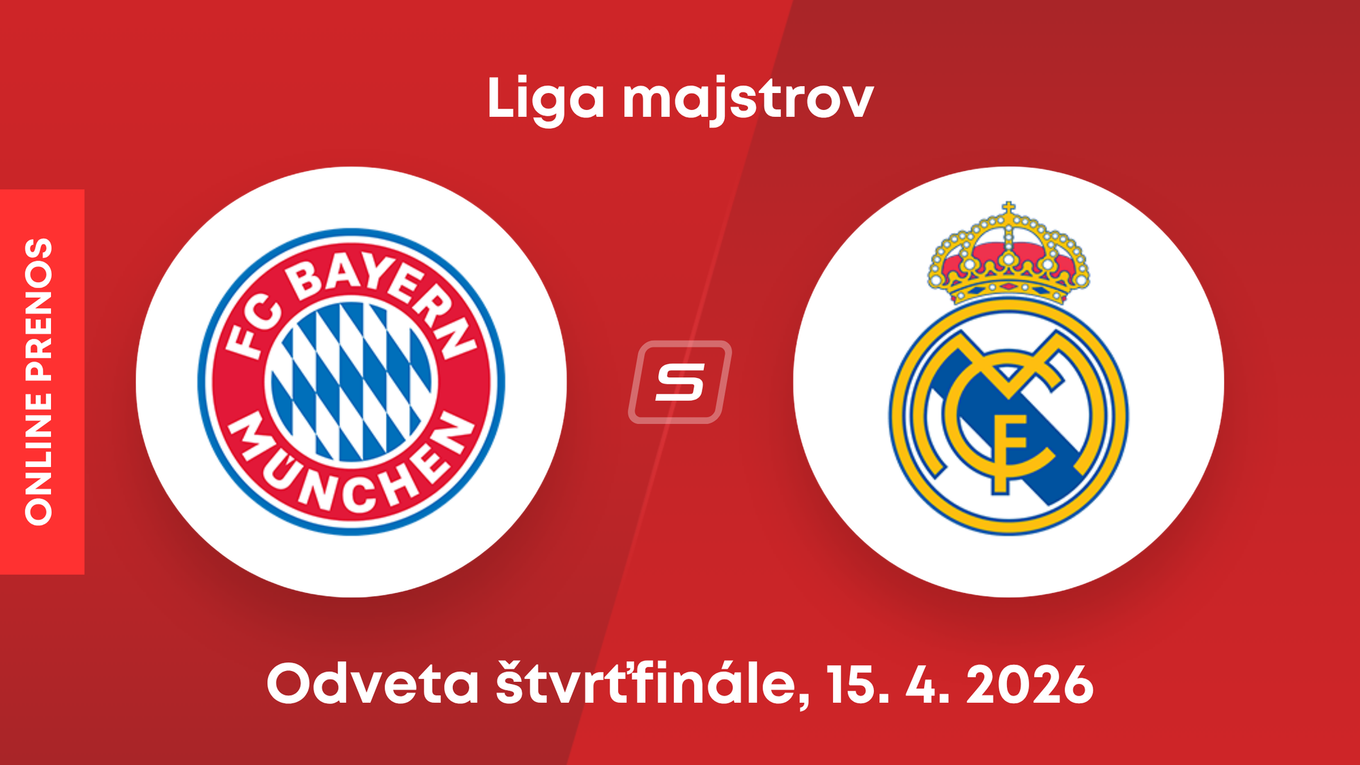 Bayern Mníchov - Real Madrid: ONLINE prenos z odvetného zápasu štvrťfinále Ligy majstrov. 