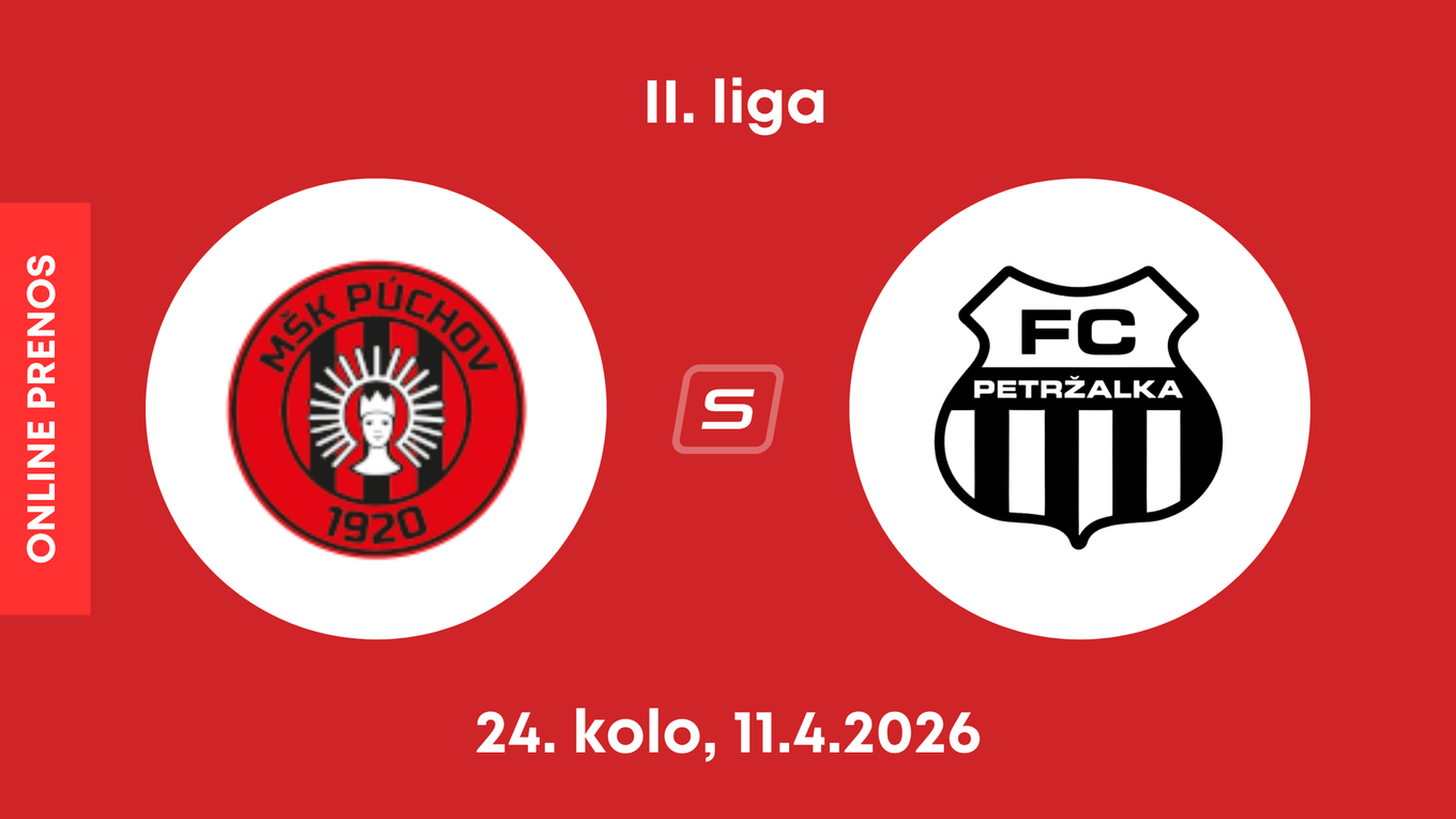 MŠK Púchov - FC Petržalka: ONLINE prenos zo zápasu 24. kola II. ligy.