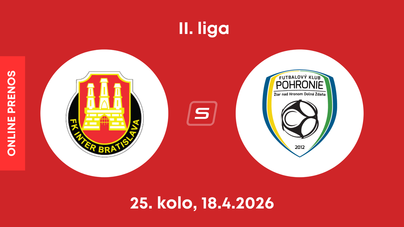 FK Inter Bratislava - FK Pohronie: ONLINE prenos zo zápasu 25. kola II. ligy.