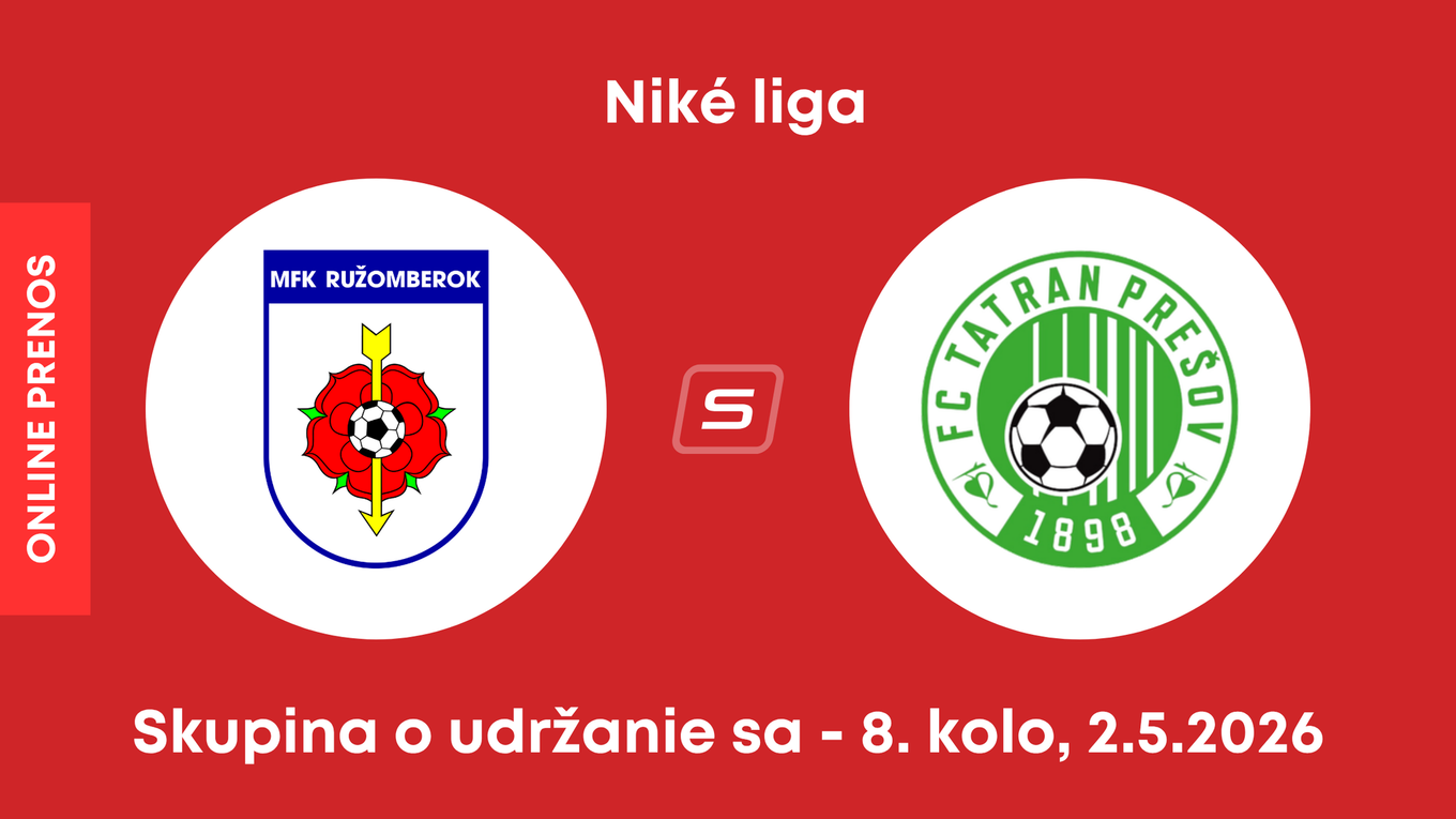 MFK Ružomberok - FC Tatran Prešov: ONLINE prenos zo zápasu 8. kola skupiny o udržanie sa v Niké lige.