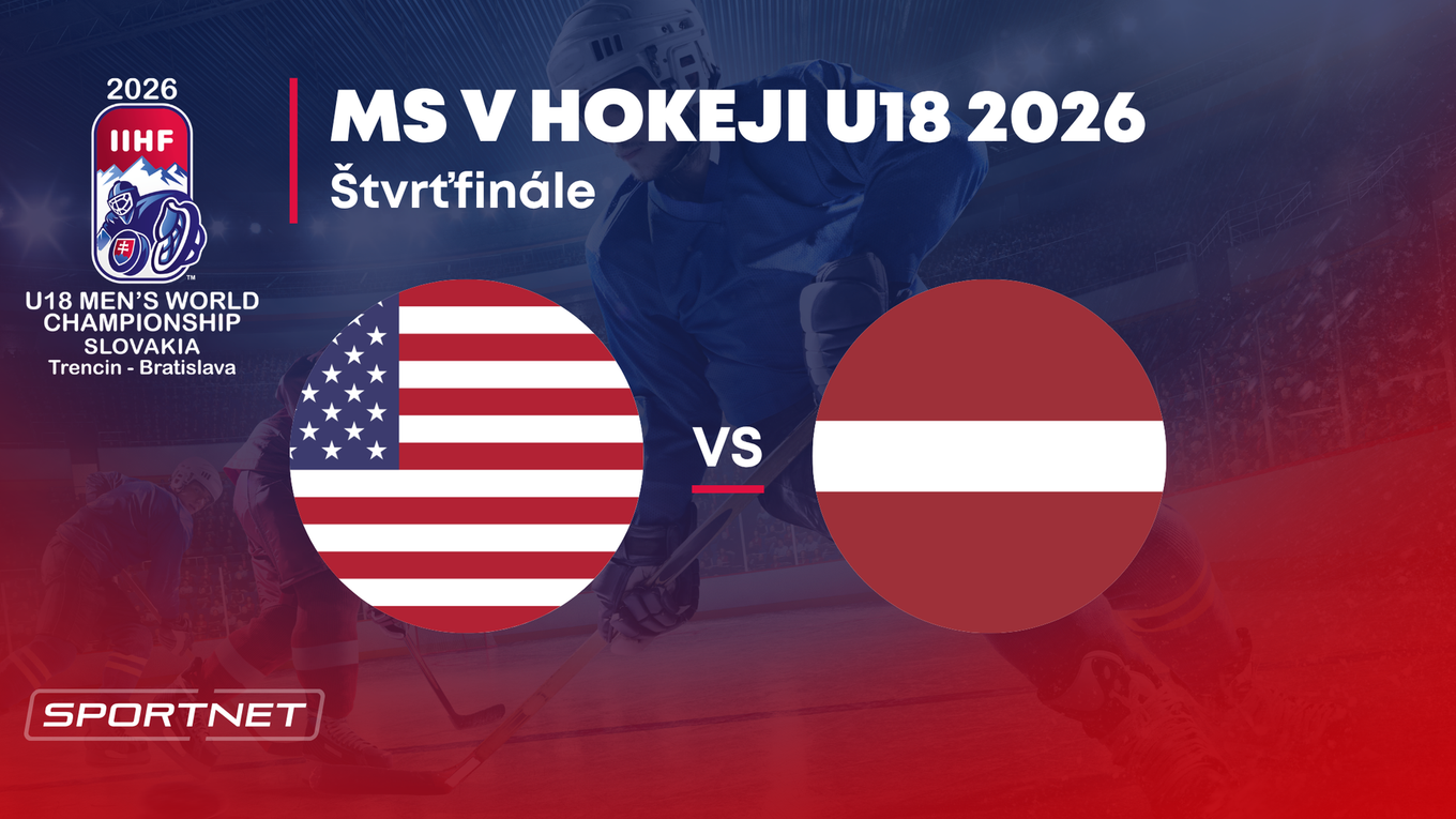 USA - Lotyšsko: ONLINE prenos zo štvrťfinále na MS v hokeji do 18 rokov 2026 (MS U18).