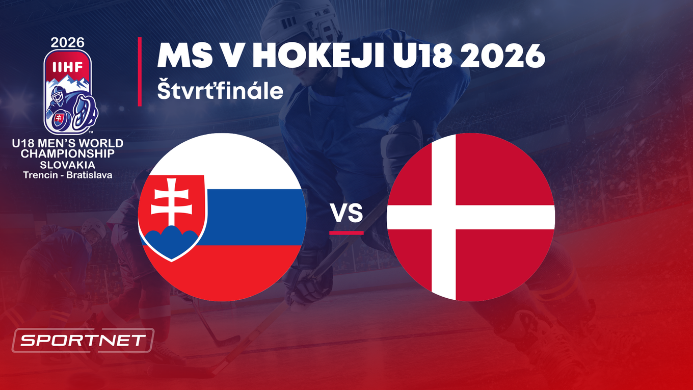 Slovensko - Dánsko: ONLINE prenos zo štvrťfinále na MS v hokeji do 18 rokov 2026 (MS U18).
