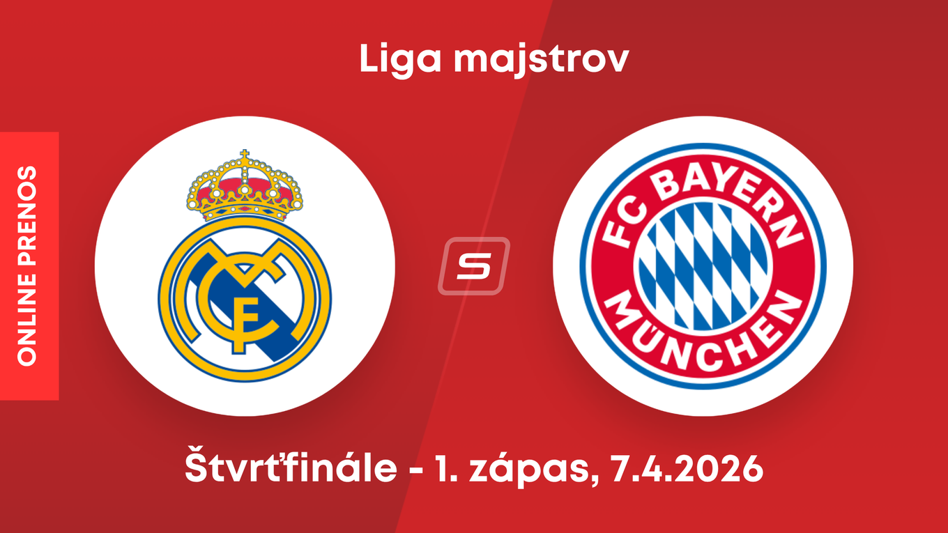 Real Madrid - Bayern Mníchov: ONLINE prenos zo zápasu štvrťfinále Ligy majstrov. 