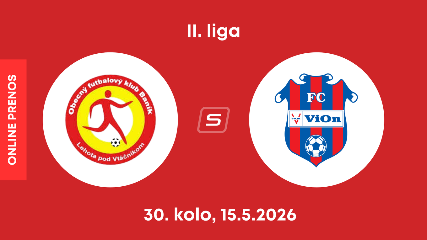 OFK Baník Lehota pod Vtáčnikom - FC ViOn Zlaté Moravce: ONLINE prenos zo zápasu 30. kola II. ligy.
