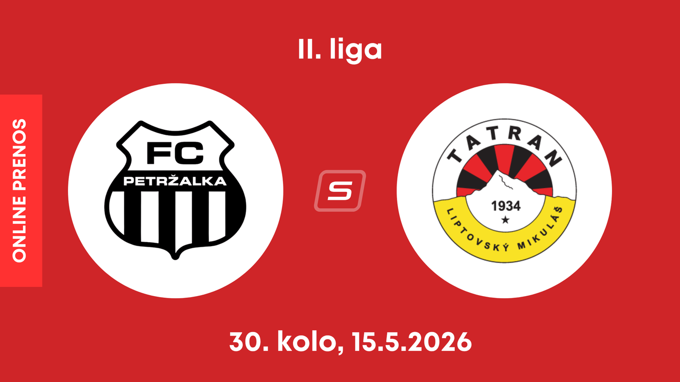 FC Petržalka - MFK Tatran Liptovský Mikuláš: ONLINE prenos zo zápasu 30. kola II. ligy.