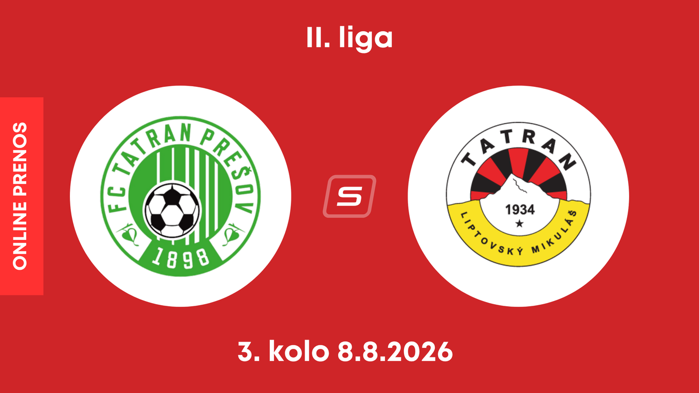 FC Tatran Prešov - MFK Tatran Liptovský Mikuláš: ONLINE prenos zo zápasu 3. kola II. ligy.