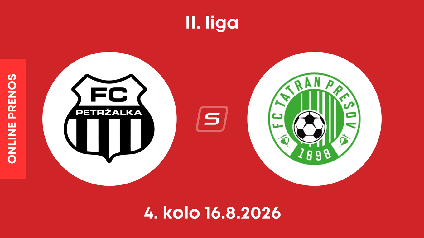 FC Petržalka - FC Tatran Prešov: ONLINE prenos zo zápasu 4. kola II. ligy.