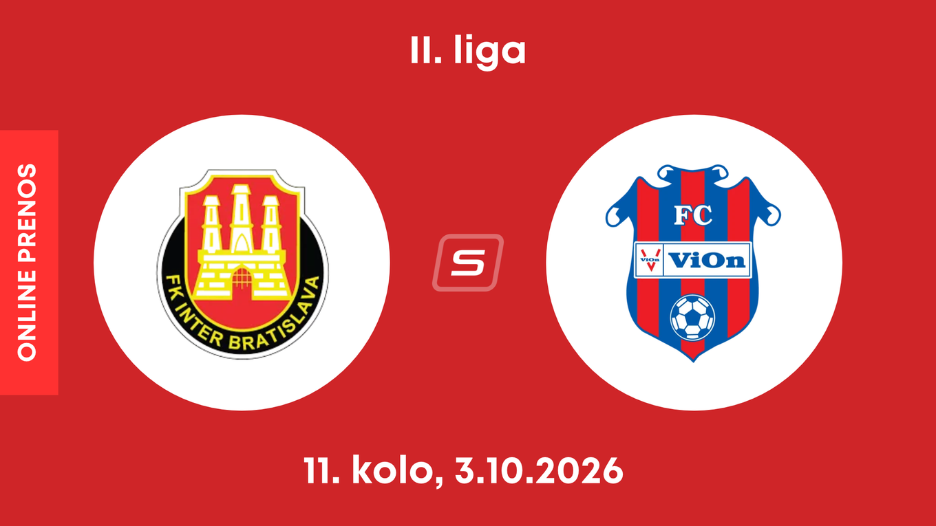 FK Inter Bratislava - FC ViOn Zlaté Moravce: ONLINE prenos zo zápasu 11. kola II. ligy.
