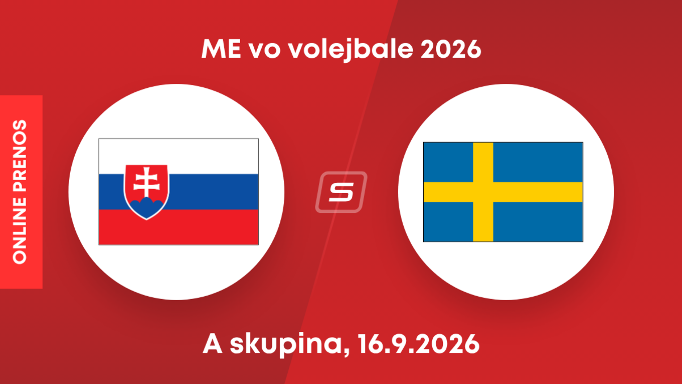 Slovensko - Švédsko: ONLINE prenos z ME vo volejbale 2026. 