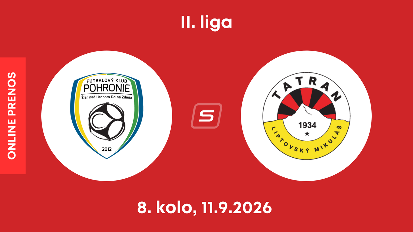 FK Pohronie - MFK Tatran Liptovský Mikuláš: ONLINE prenos zo zápasu 8. kola II. ligy.