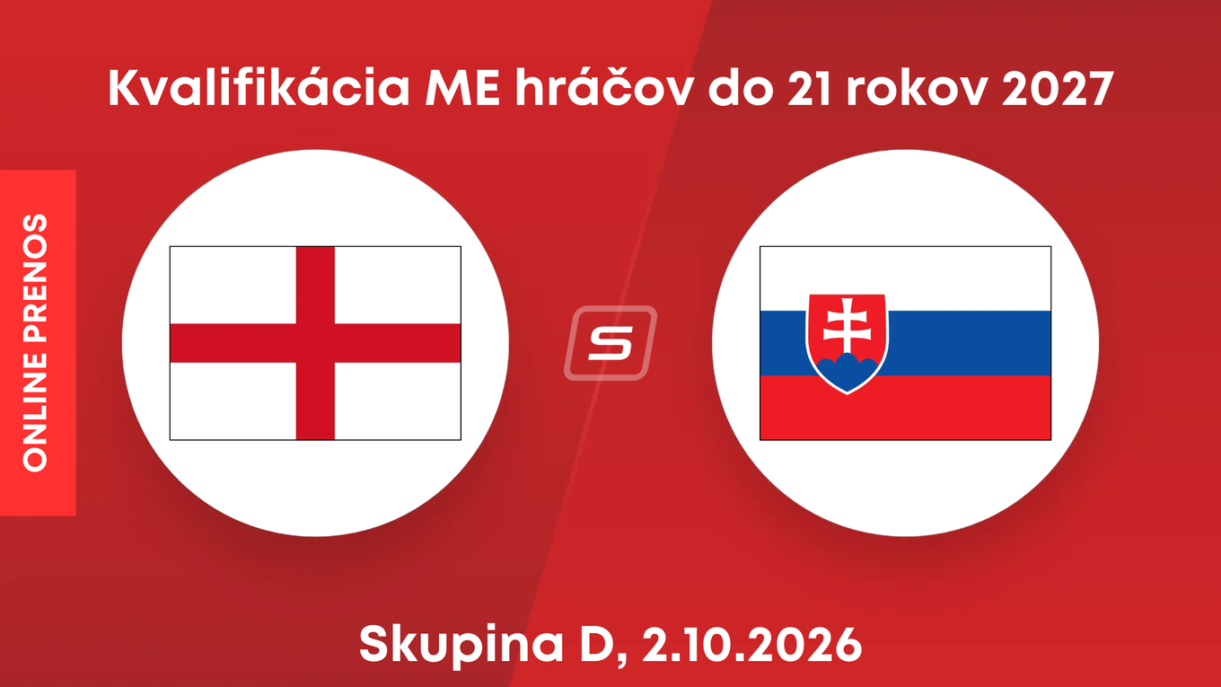 Anglicko U21 - Slovensko U21: ONLINE prenos zo zápasu kvalifikácie ME hráčov do 21 rokov 2027.