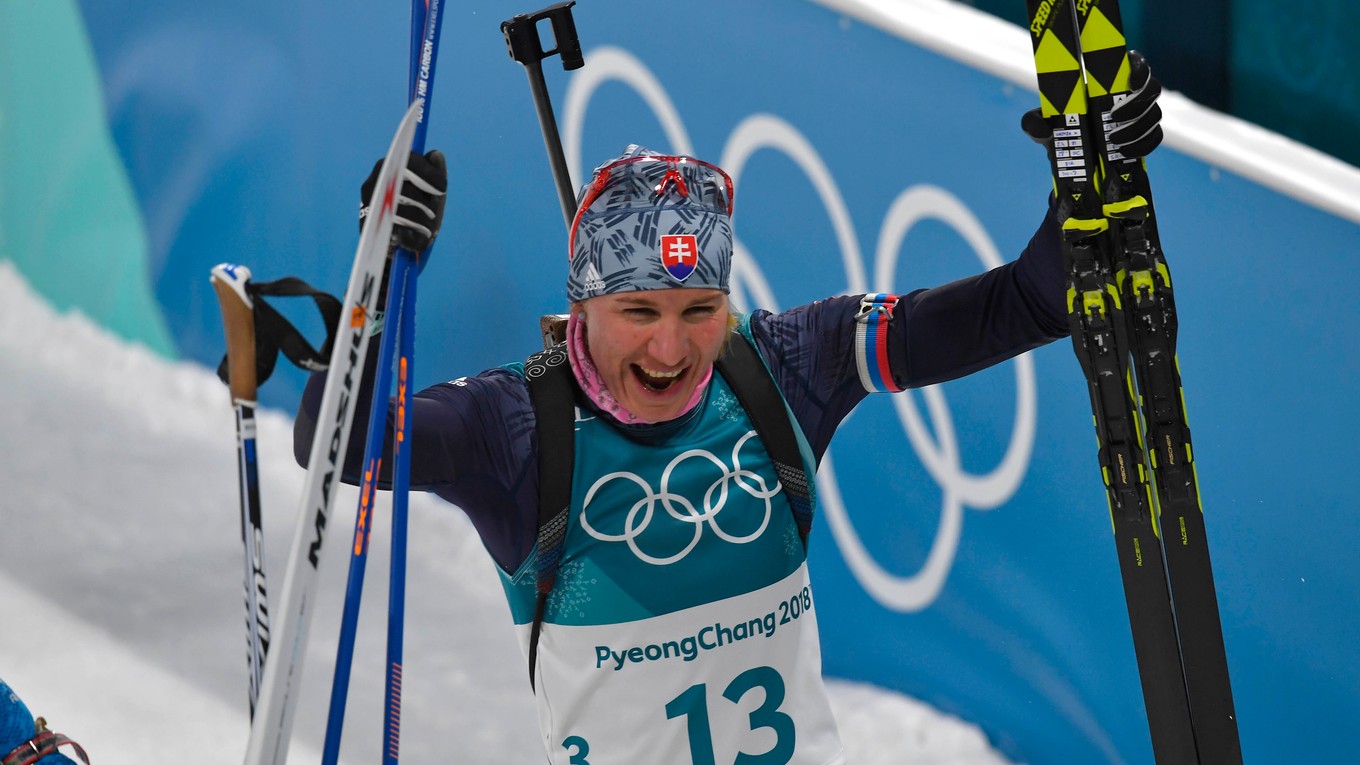 Slovenská biatlonistka Anastasia Kuzminová na ZOH v Pjongčangu.