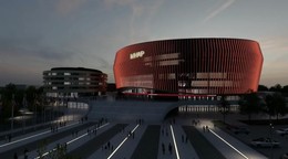 Vizuálny návrh novej arény v Pardubiciach. 