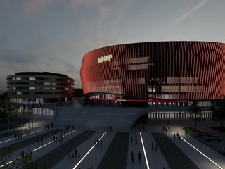 Vizuálny návrh novej arény v Pardubiciach. 