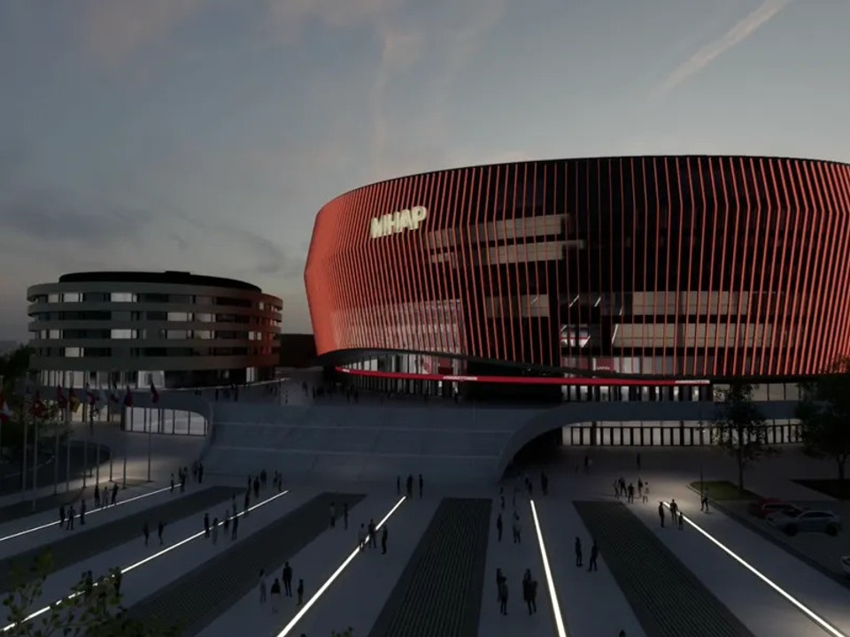 Vizuálny návrh novej arény v Pardubiciach. 