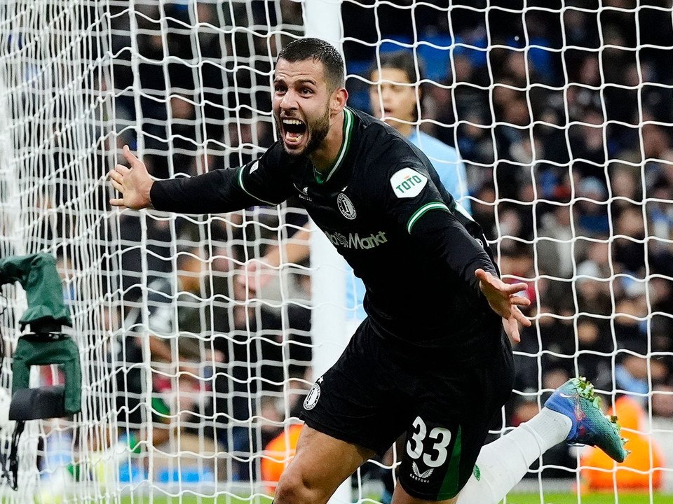 Dávid Hancko po vyrovnávajúcom góle proti Manchestru City na 3:3 v Lige majstrov.