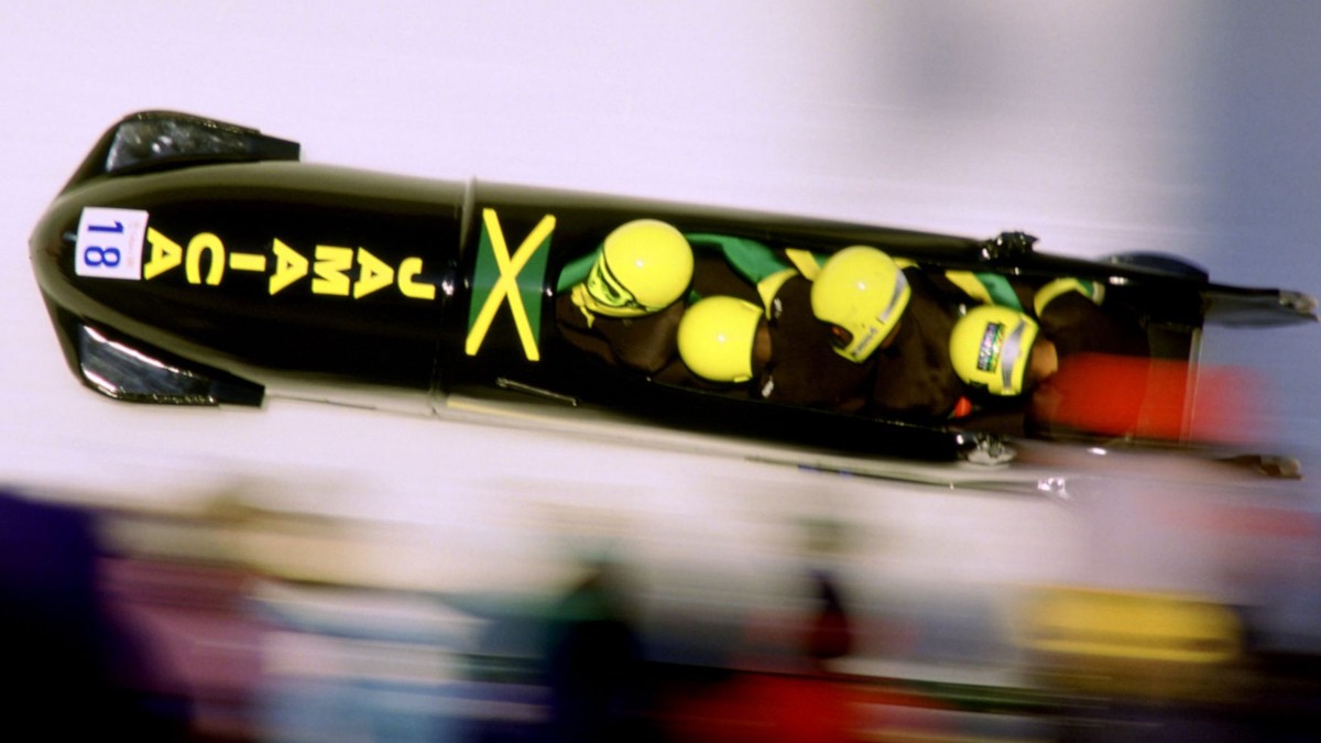 Jamajský štvorbob počas ZOH v Calgary v roku 1988. 