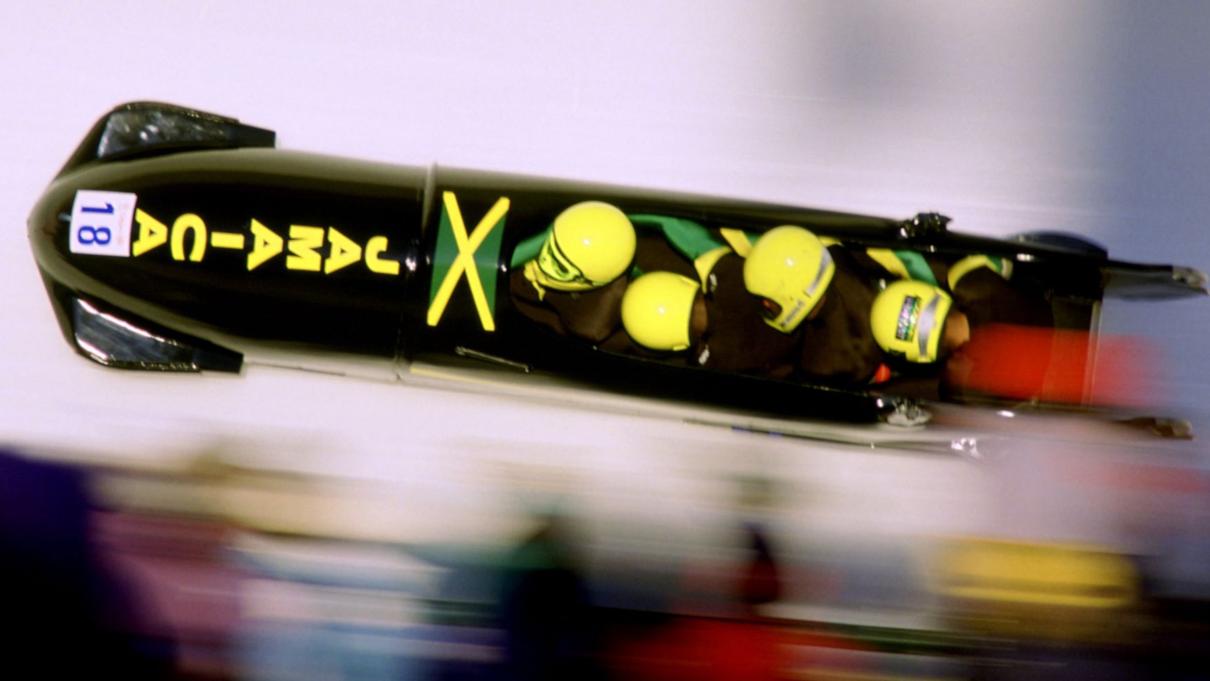 Jamajský štvorbob počas ZOH v Calgary v roku 1988. 