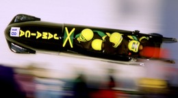 Jamajský štvorbob počas ZOH v Calgary v roku 1988. 