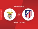 Benfica Lisabon - Atlético Madrid: ONLINE prenos zo zápasu 2. kola Ligy majstrov.