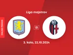 Aston Villa - Bologna FC: ONLINE prenos zo zápasu 3. kola Ligy majstrov.