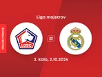 Lille OSC - Real Madrid: ONLINE prenos zo zápasu 2. kola Ligy majstrov.