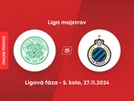 Celtic Glasgow - FC Bruggy: ONLINE prenos zo zápasu 5. kola ligovej fázy Ligy majstrov.