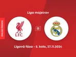 Liverpool FC - Real Madrid: ONLINE prenos zo zápasu 5. kola ligovej fázy Ligy majstrov.