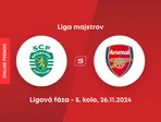 Sporting Lisabon - Arsenal FC: ONLINE prenos zo zápasu 5. kola ligovej fázy Ligy majstrov.