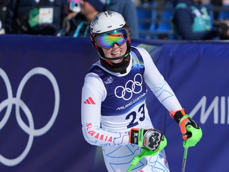 Slovenská lyžiarka Petra Vlhová po 2. kole slalomu žien na ZOH 2026. 