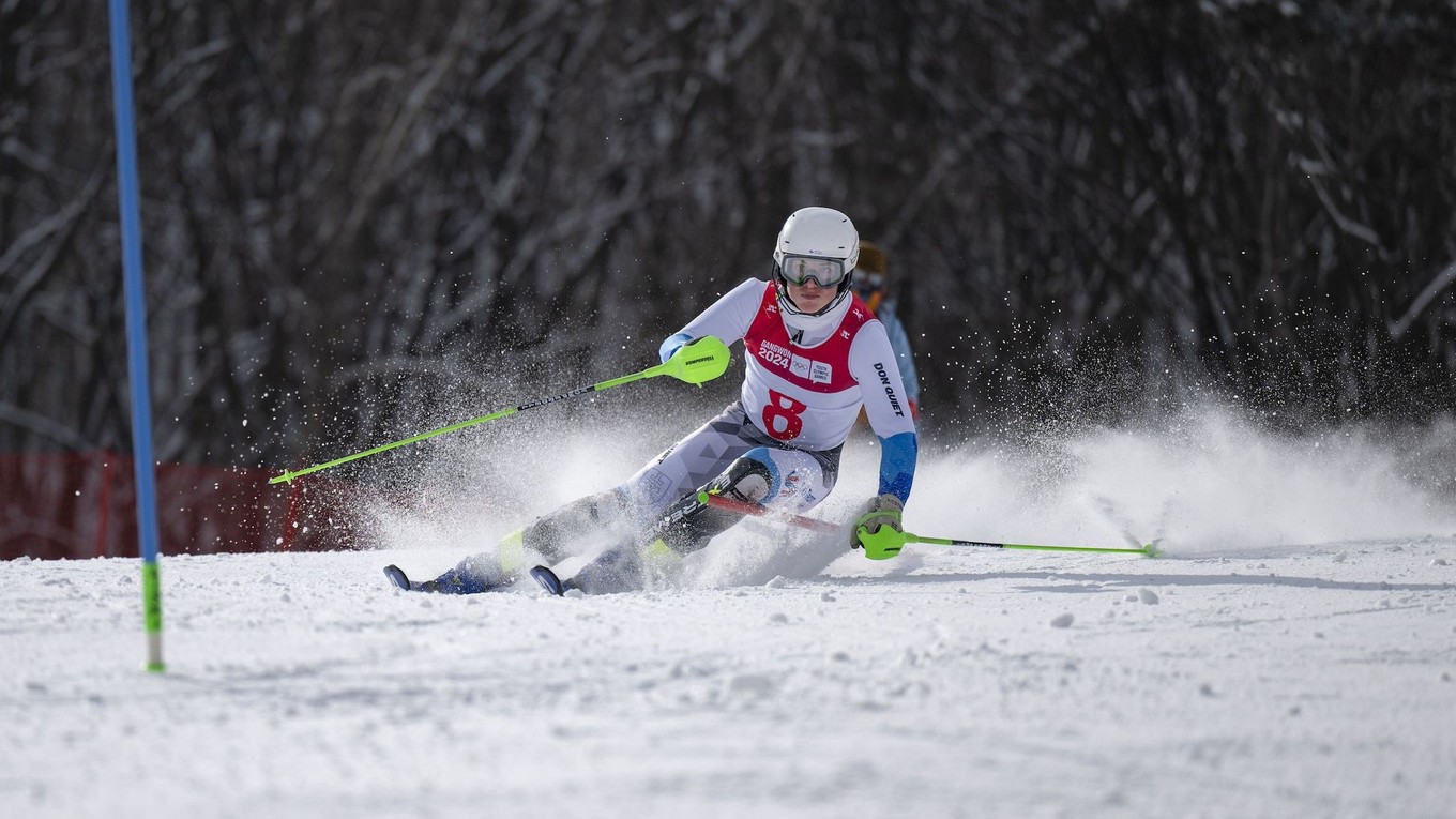 Andrej Barnáš na trati kombinačného slalomu na ZOH mládeže v Kangwone