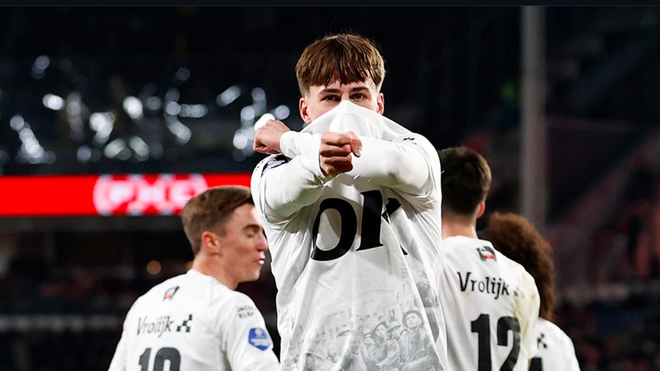 Leo Sauer sa teší z gólu. 