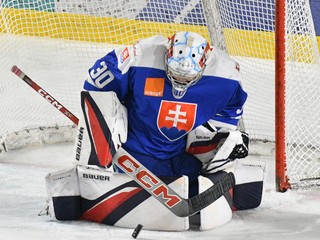 Samuel Hrenák počas prípravného hokejového zápasu Slovensko 18 - Lotyšsko 18.