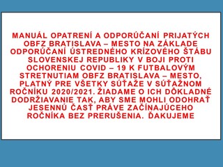 Odporúčania ObFZ Bratislava-mesto
