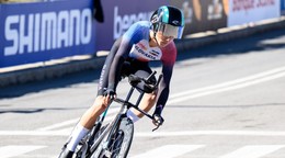 Slovenský cyklista Timotej Michalík počas časovky do 23 rokov na MS 2026.