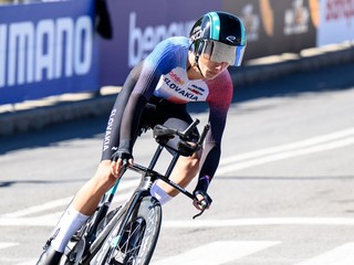 Slovenský cyklista Timotej Michalík počas časovky do 23 rokov na MS 2026.