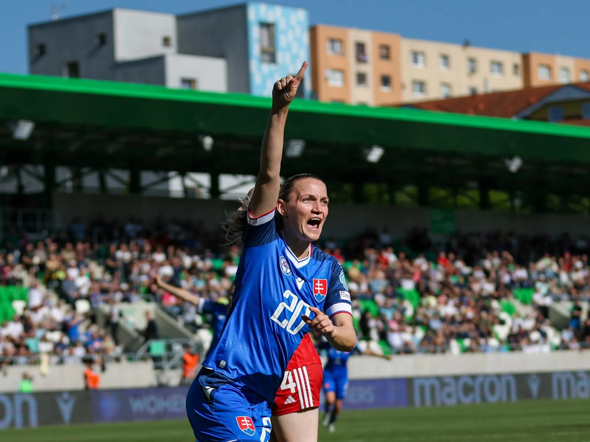 Slovenské futbalistky zvíťazili nad Gibraltárom. Na snímke Nikola Rybanská.