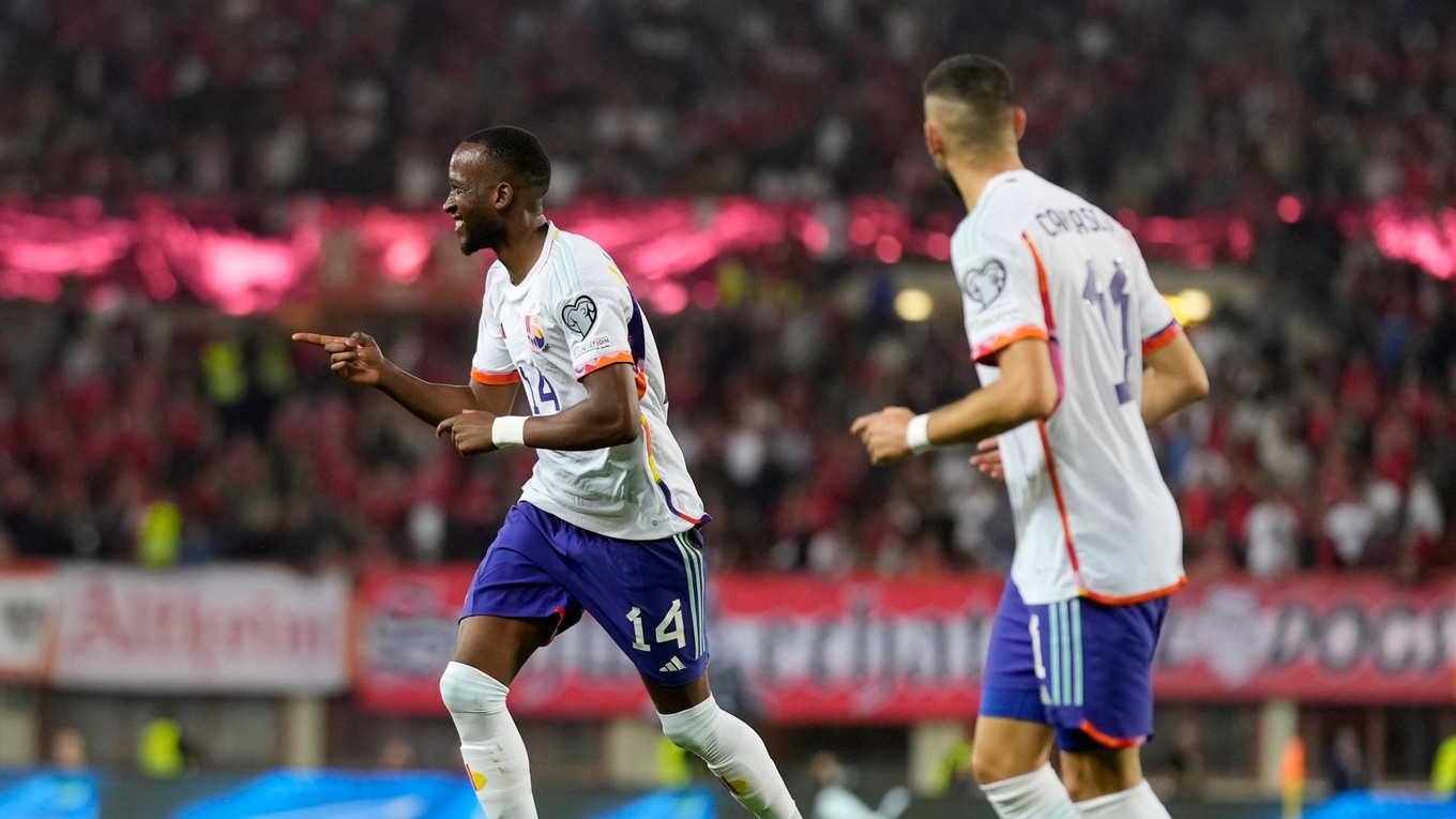 Dodi Lukebakio sa teší z gólu do siete Rakúska.