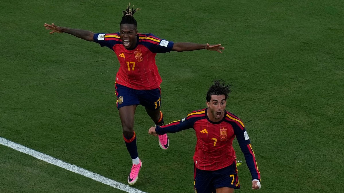 Ferran Torres (7) oslavuje gól vo finále MS vo futbale 2026.