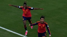 Ferran Torres (7) oslavuje gól vo finále MS vo futbale 2026.