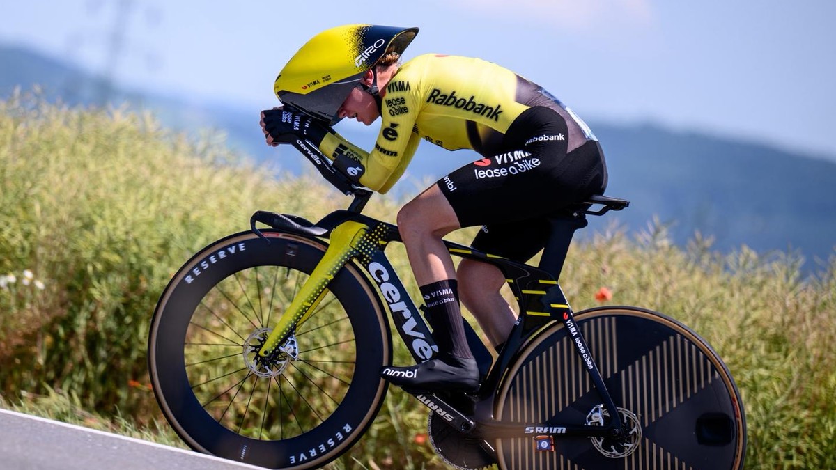 Slovenská cyklistka Viktória Chladoňová počas časovky na MSR a ČR 2026.