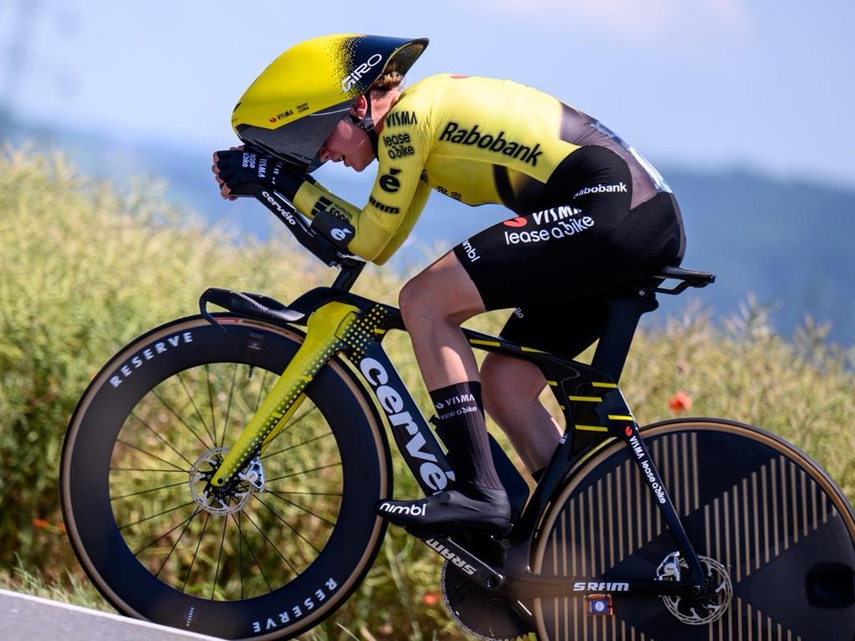 Slovenská cyklistka Viktória Chladoňová počas časovky na MSR a ČR 2026.