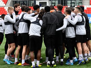 Hráči AS Trenčín počas tréningu.