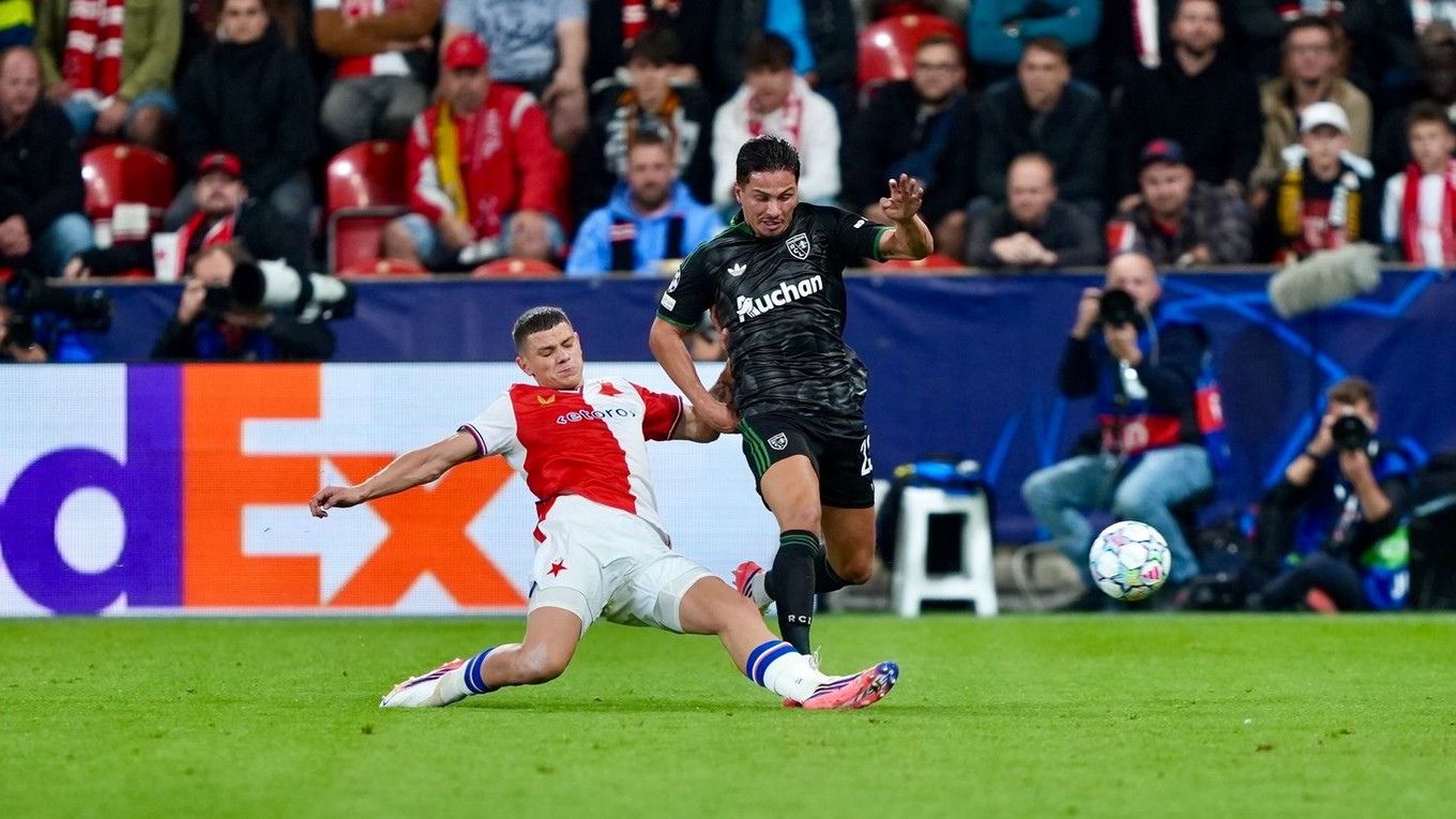 Záber zo zápasu Slavia Praha - RC Lens