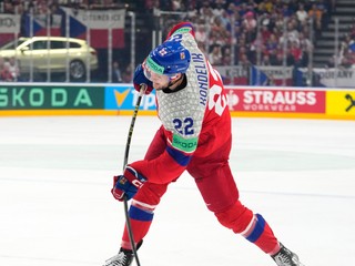Jachym Kondelik na MS v hokeji 2025.
