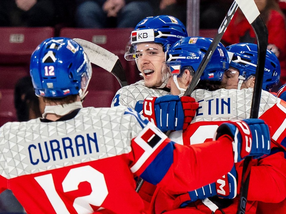 Radosť hráčov Česka na MS do 20 rokov 2026.