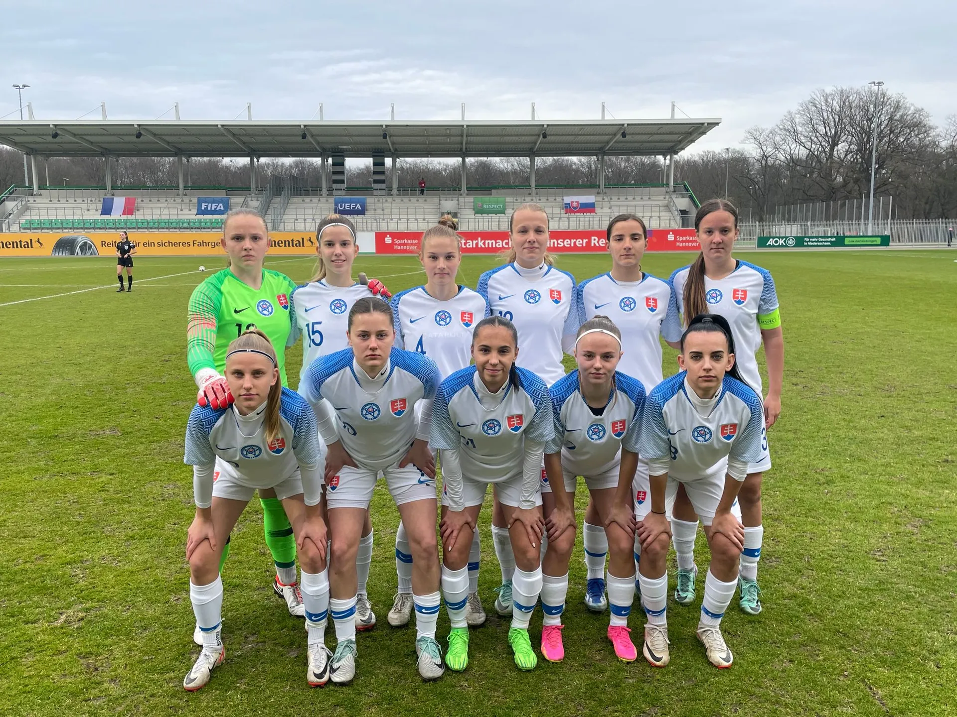 Základná zostava WU17 pred zápasom 2. fázy kvalifikácie ME Ligy A proti Francúzsku (18.03.2024).