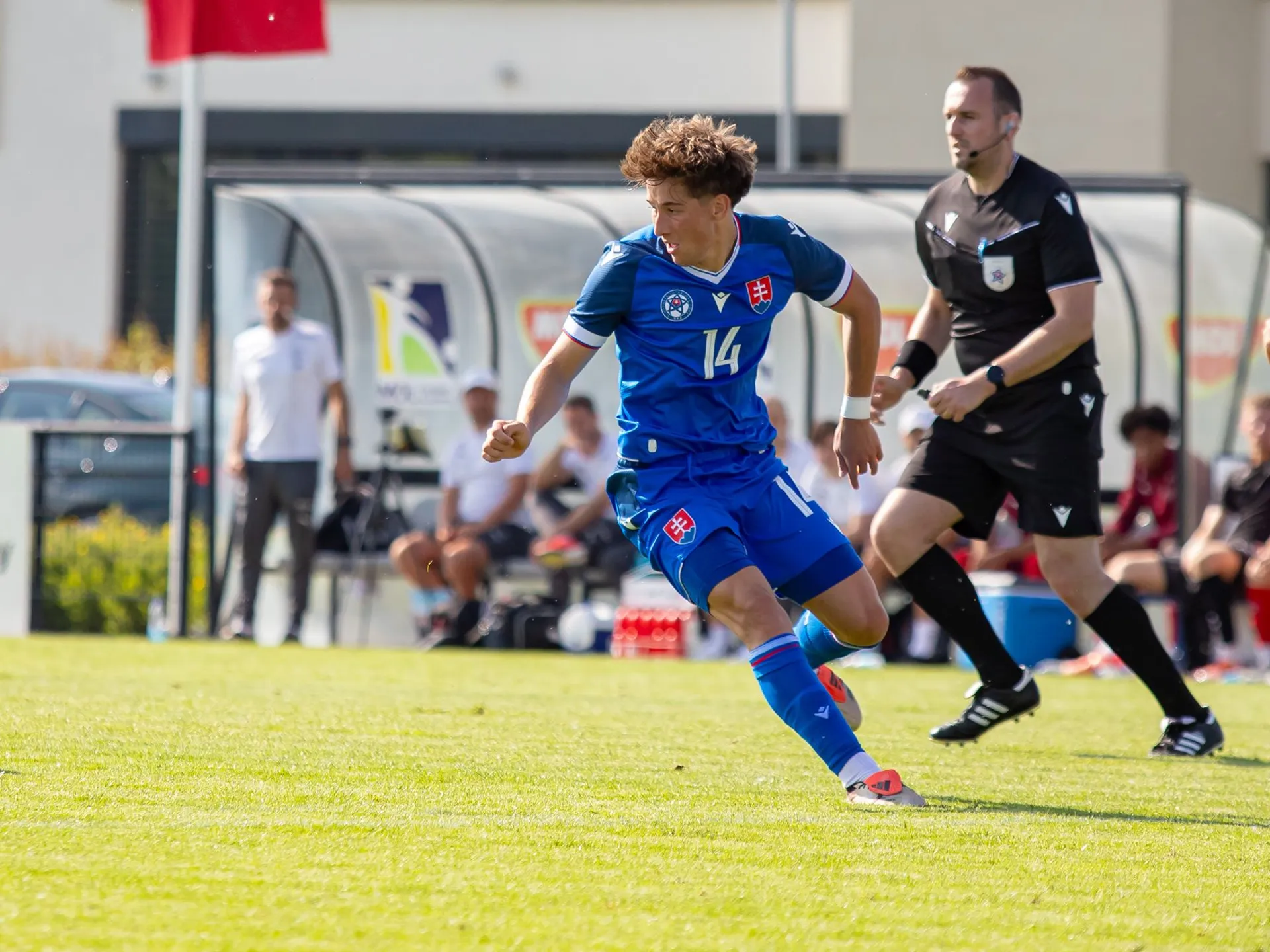 Samuel Šubert v prípravnom zápase Slovensko U18 – Švajčiarsko U18 v Dunajskej Strede (20.5.2025)