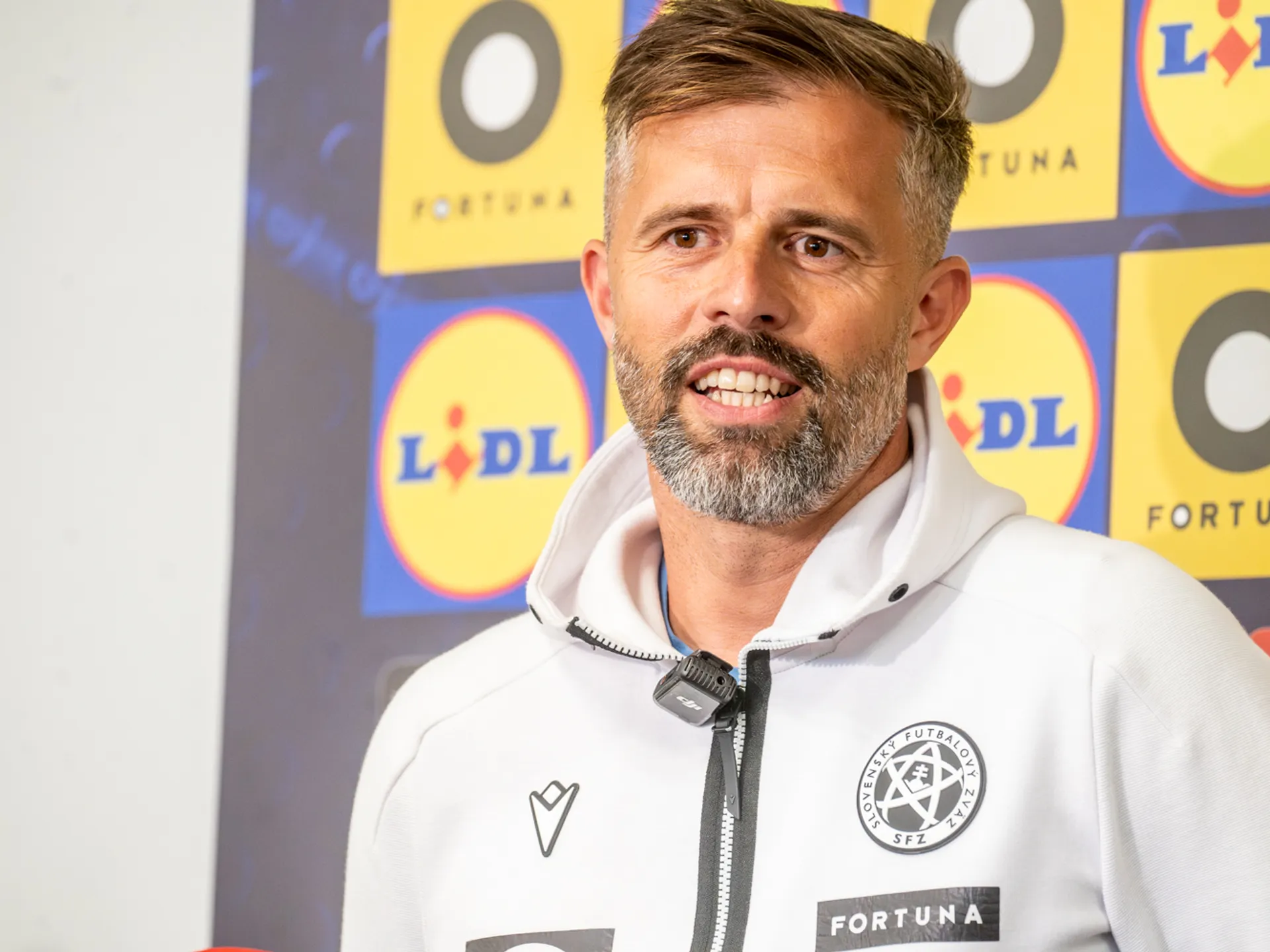 Asistent trénera reprezentácie do 21 rokov Tibor Goljan na mediálnom termíne v Šamoríne (8.6.2025)