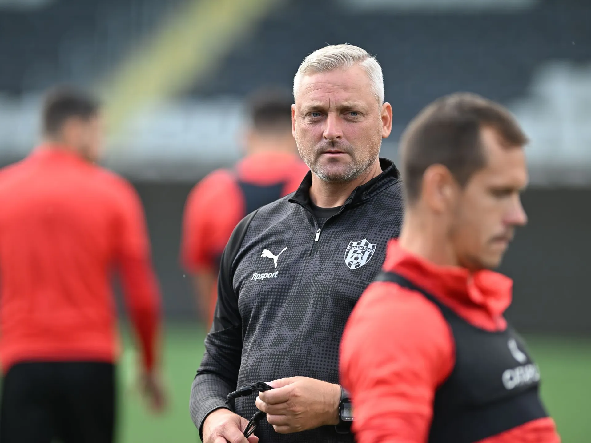 Na snímke tréner Trnavy Michal Ščasný počas tréningu pred odvetným zápasom 1. predkola Európskej ligy vo futbale BK Häcken - FC Spartak Trnava vo švédskom Göteborgu v stredu 16. júla 2025. 